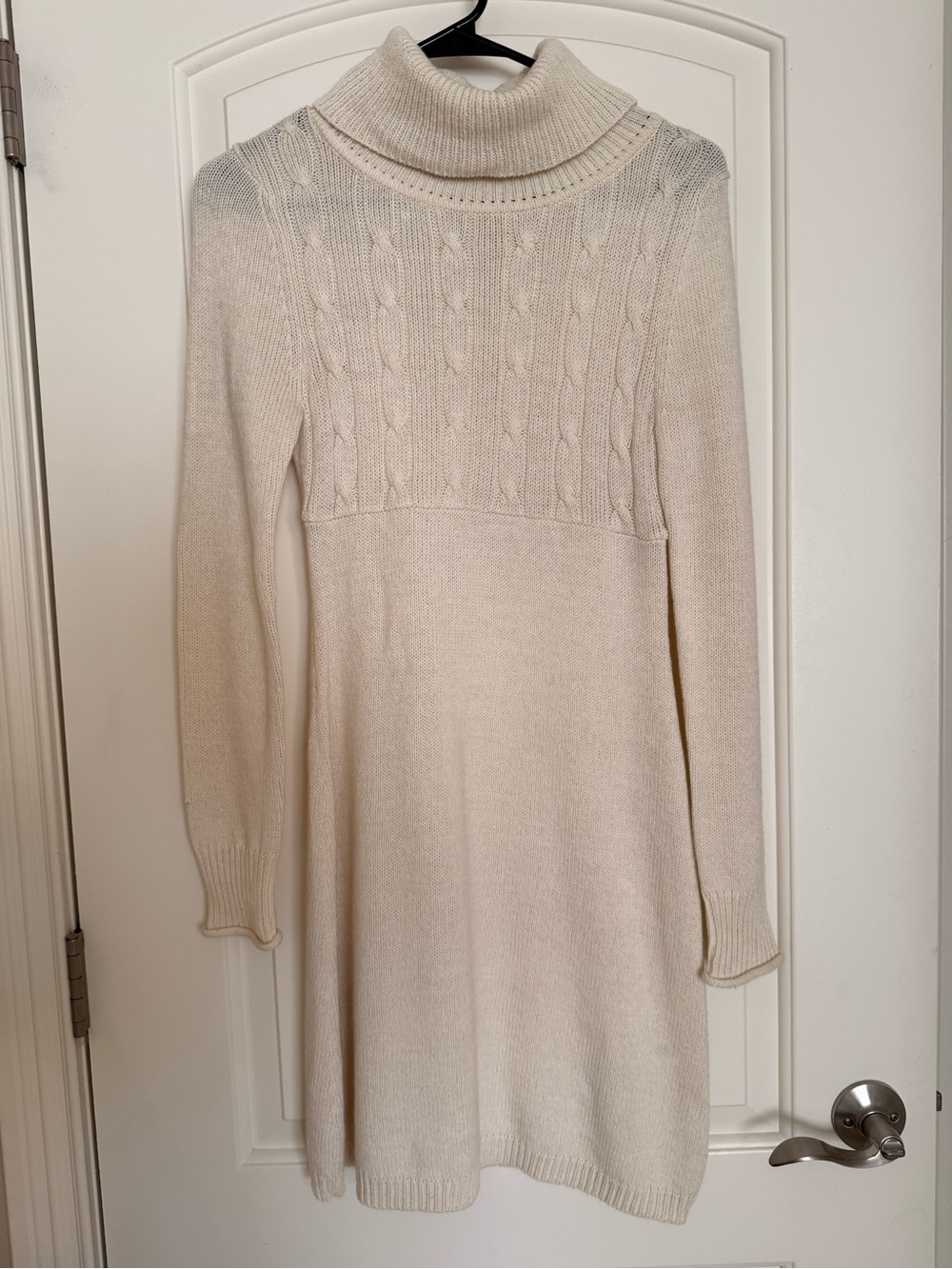 Kohl's Cream Cable Knit Turtleneck Sweater Juniors Dress